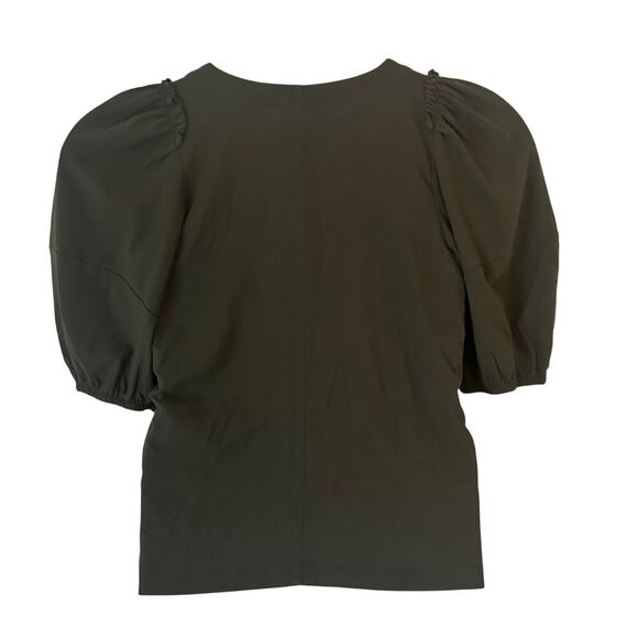 Madewell Women's Crew Neck Puff-Sleeve Relaxed Tee Dark Green XS X-Small New - Picture 7 of 9